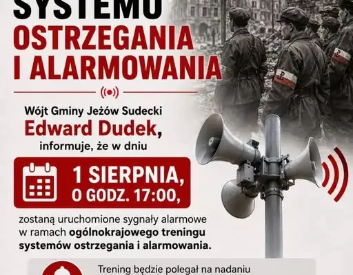 Trening syren alarmowych w Jeżowie Sudeckim upamiętni rocznicę Powstania Warszawskiego