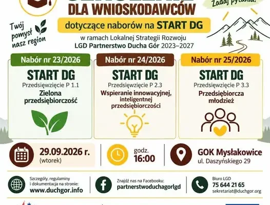 Bezpłatne szkolenie dla przyszłych przedsiębiorców z gminy Mysłakowice