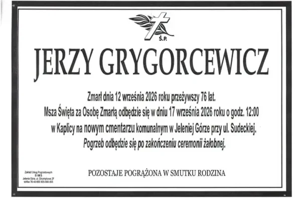 Pogrzeb Jerzego Grygorcewicza – gmina Janowice Wielkie organizuje przejazd dla mieszkańców