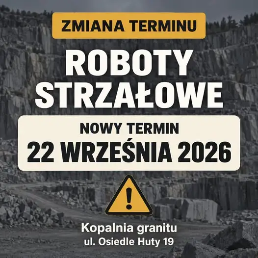 Roboty strzałowe w kopalni granitu w Szklarskiej Porębie – nowy termin