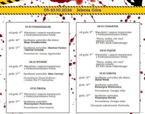 2. Festiwal Kryminału w Książnicy Karkonoskiej – znamy pełny rozkład jazdy