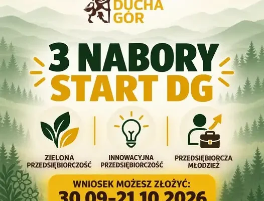 LGD Partnerstwo Ducha Gór ogłasza trzy nabory na dofinansowanie własnej firmy