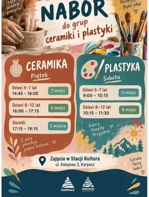 Karpacz: ruszają zapisy na zajęcia z ceramiki i plastyki w Stacji Kultura