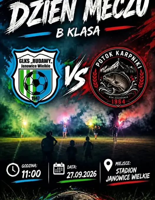 Derby Rudaw w Janowicach Wielkich – GLKS Rudawy podejmie Potok Karpniki