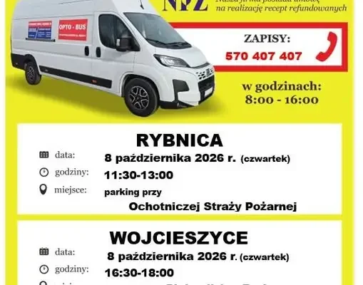 Bezpłatne badanie wzroku w Gminie Stara Kamienica – Opto-Bus odwiedzi Rybnicę i Wojcieszyce