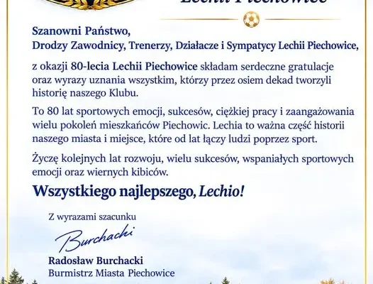 Lechia Piechowice świętuje 80-lecie klubu