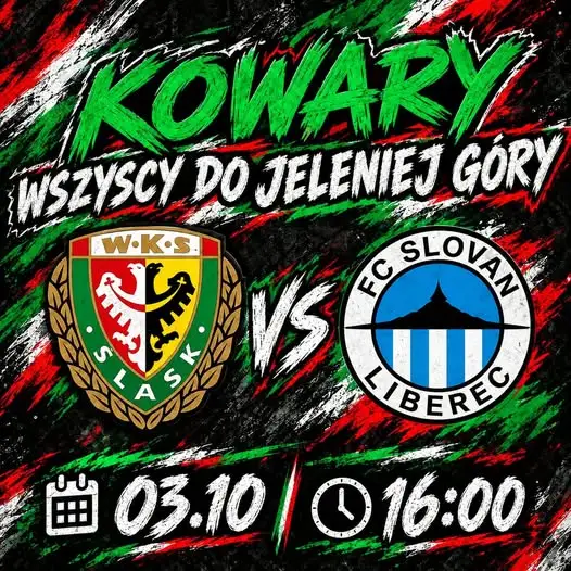 Śląsk Wrocław zagra towarzysko ze Slovanem Liberec w Jeleniej Górze