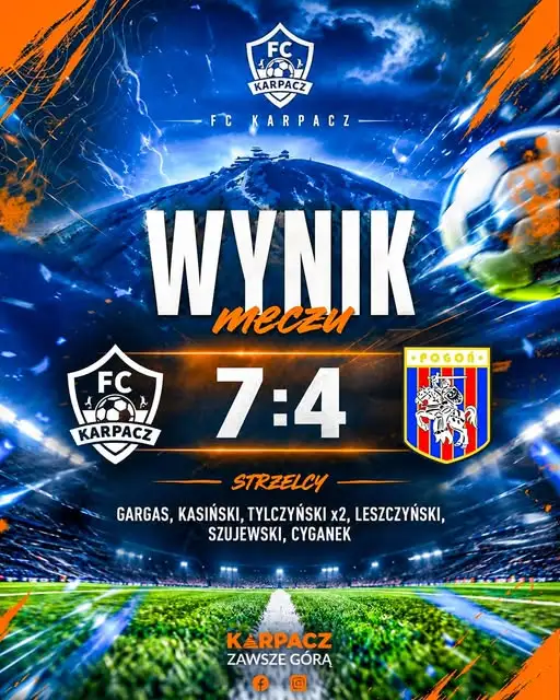 FC Karpacz wygrywa siódmy mecz z rzędu! Pogoń Wleń pokonana 7:4