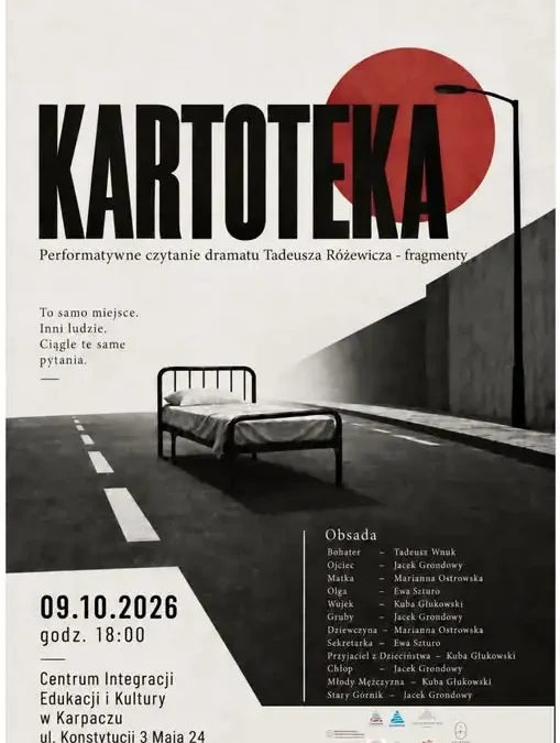 Performatywne czytanie „Kartoteki” Różewicza w Karpaczu – są jeszcze wolne miejsca
