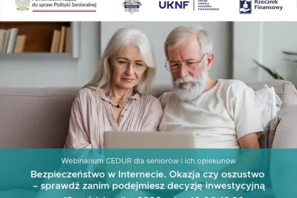 Bezpłatne webinarium KNF dla seniorów o bezpieczeństwie w sieci