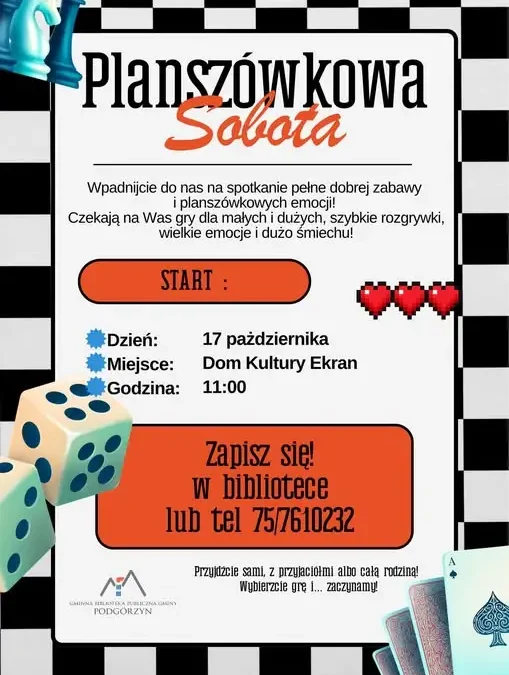 Miłków: Planszówkowe spotkanie w Domu Kultury Ekran już 17 października