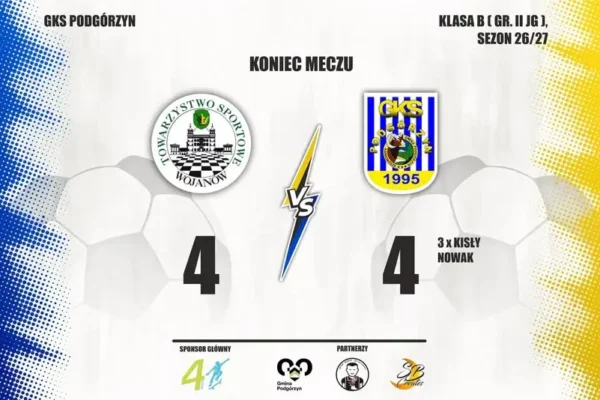 Remis 4:4 w meczu TS Wojanów – GKS Podgórzyn