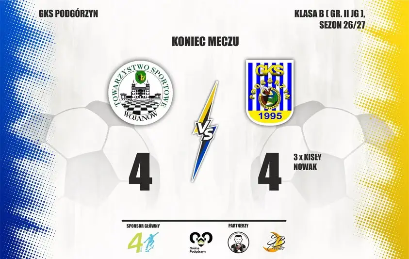 Remis 4:4 w meczu TS Wojanów – GKS Podgórzyn