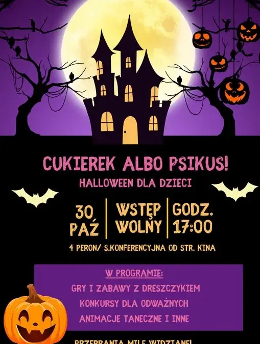 Halloweenowa zabawa dla dzieci na 4Peronie w Szklarskiej Porębie