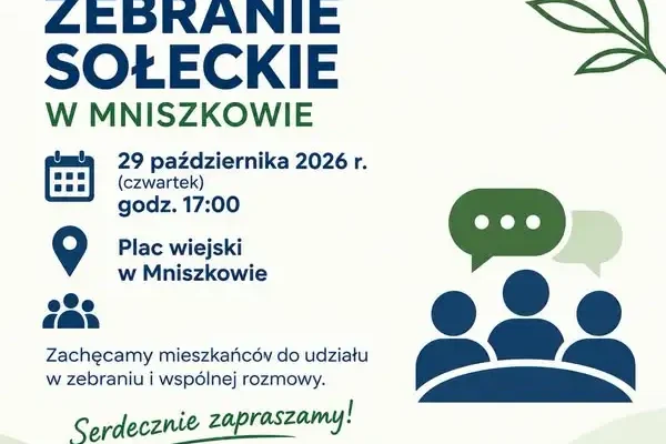 Mniszków: Zebranie Sołeckie o Funduszu Sołeckim na 2026 rok