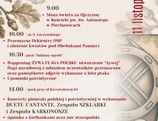 Piechowice zapraszają na obchody Święta Niepodległości 11 listopada