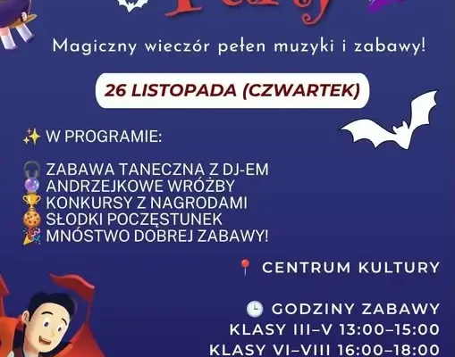 Andrzejkowa zabawa dla uczniów – Rada Rodziców zaprasza do Centrum Kultury