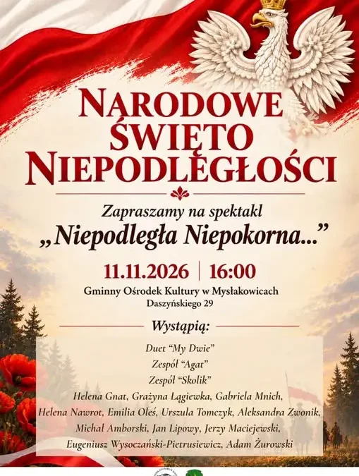Mysłakowice: spektakl „Niepodległa Niepokorna” na Święto Niepodległości