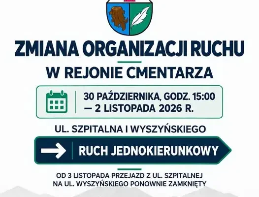 Zmiany w ruchu przy cmentarzu w Szklarskiej Porębie na Wszystkich Świętych