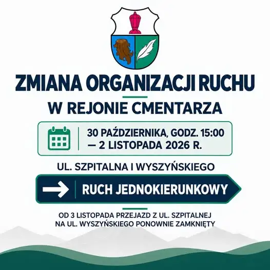 Zmiany w ruchu przy cmentarzu w Szklarskiej Porębie na Wszystkich Świętych